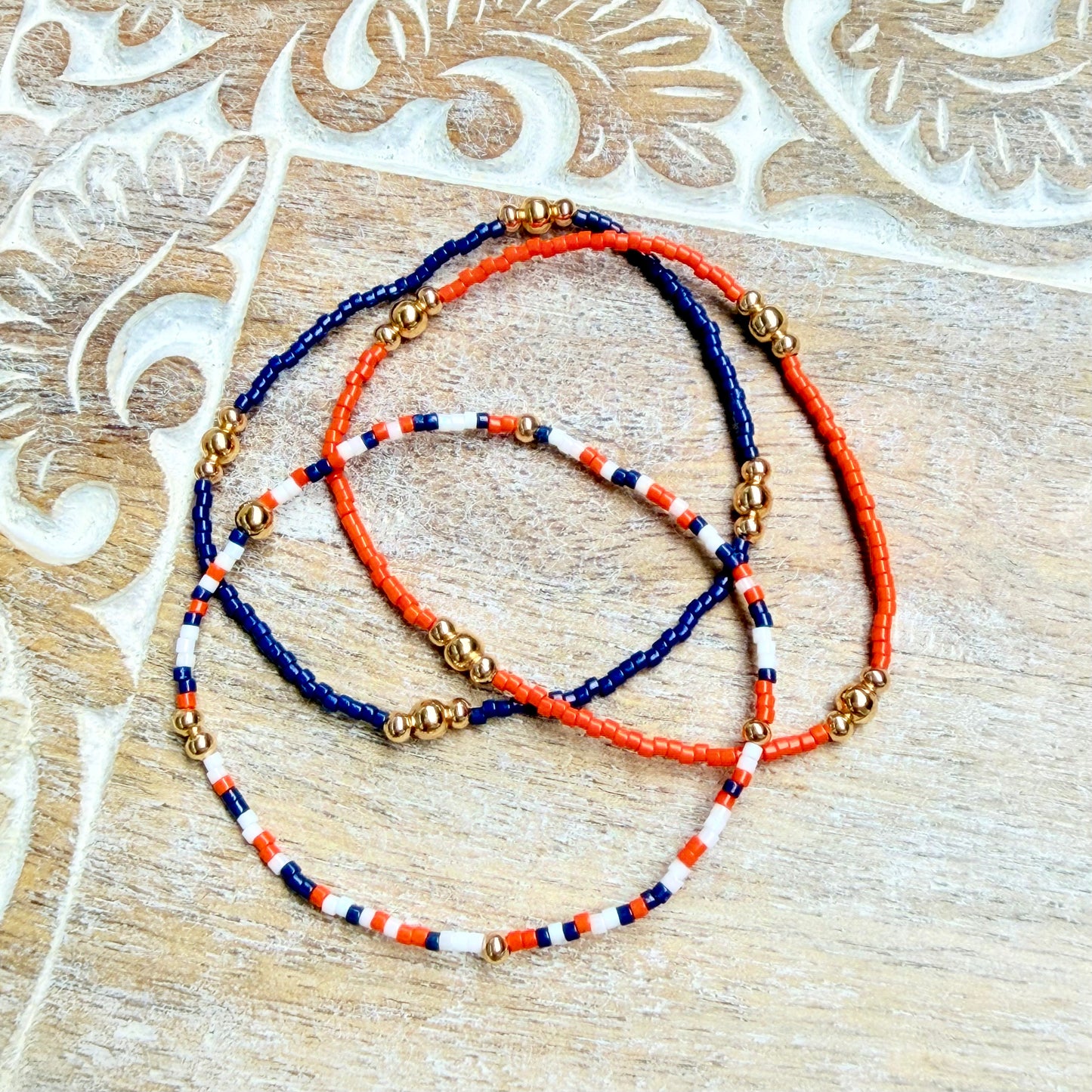 Orange & Navy Tiger Stack